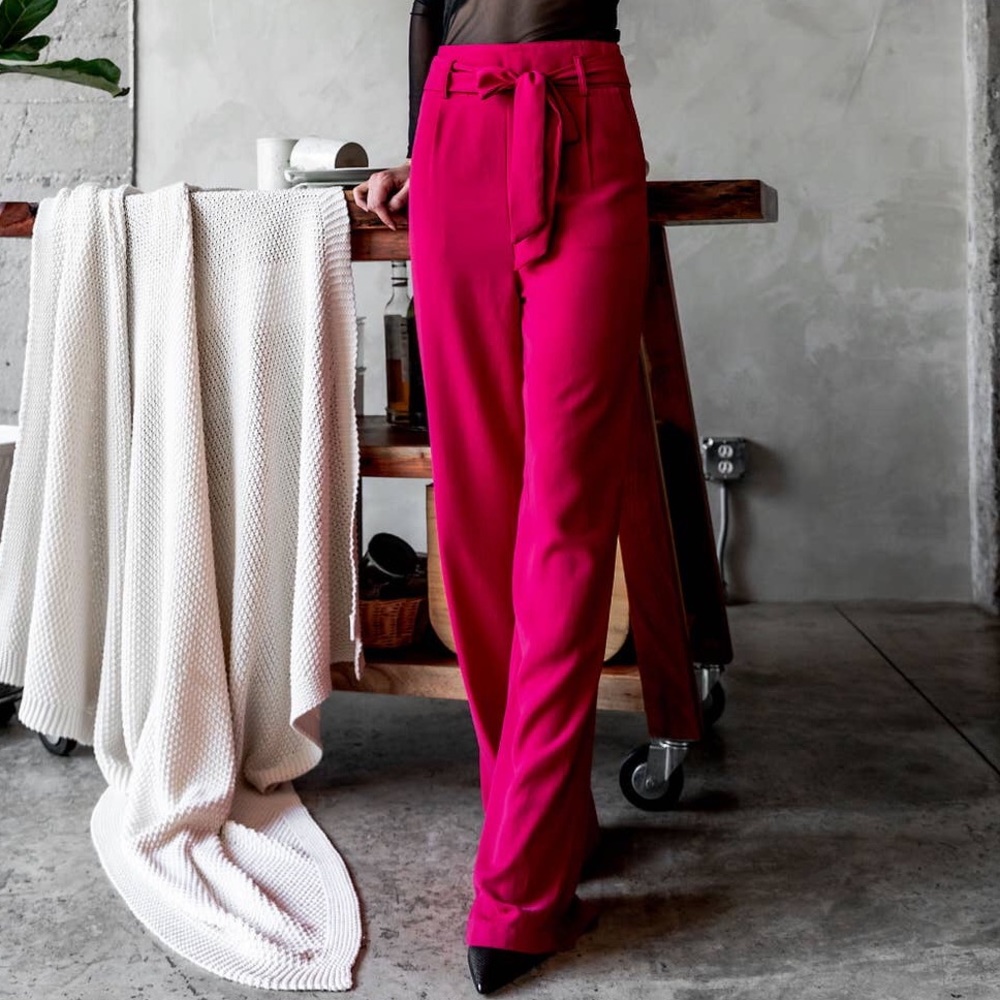LAST 3! Hot Pink East Hampton Belted Pants